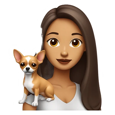 mujer con pelo muy largo rojo y su perro Chihuahua sticker