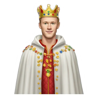 Jonathan Toews as a rainbow king with a royal robe on sticker