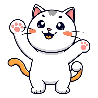 cat pointing and laughing sticker