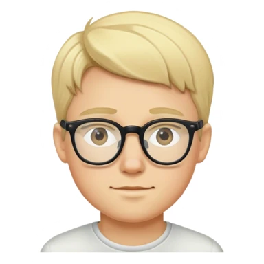 blonde white boy with glasses sticker