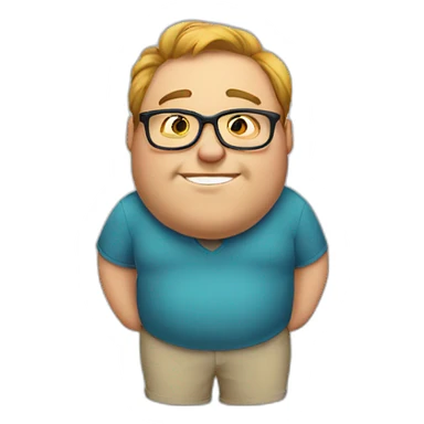 Fat guy wearing glasses sticker
