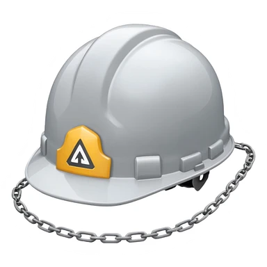 what hard hat with a grey chain logo on the front sticker