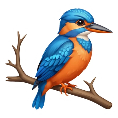 kingfisher bird perched on a branch sticker