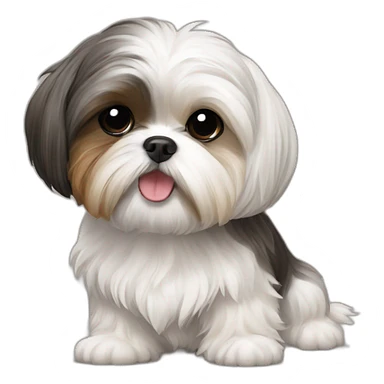 perro shih tzu; riendose, a carcajas sticker