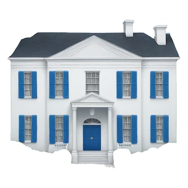 White House with blue shutters sticker
