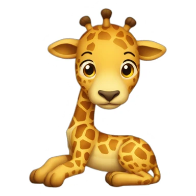 Une Girafe Sur Un Lion sticker