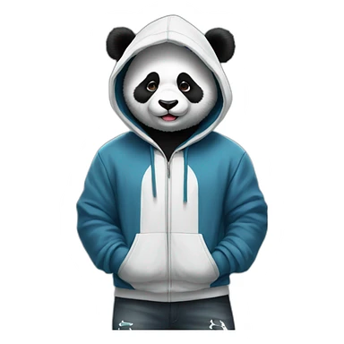 Panda avec hoodie et jordan sticker