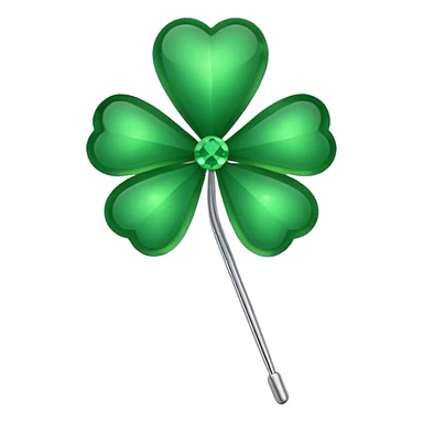 Green clover hair pin sticker