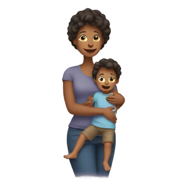 A mother with her boy sticker