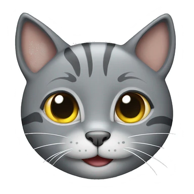 Grey cat who is smilinh sticker