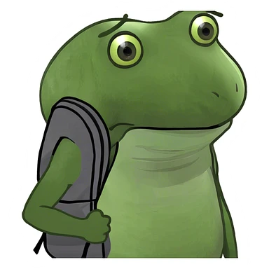 bufo wearing a backpack sticker