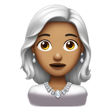 Crying woman wearing diamond earrings sticker