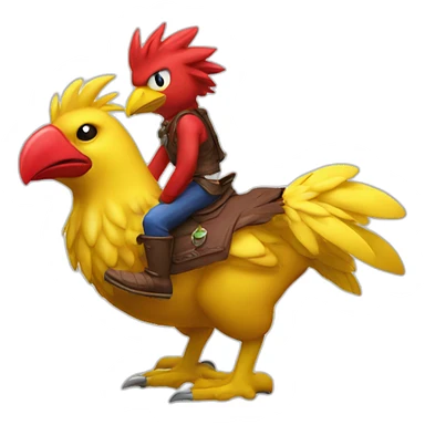 red apple riding a chocobo sticker