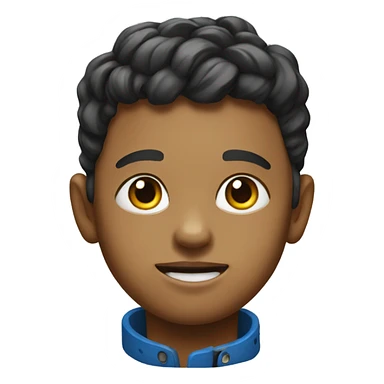 realistic portrait of a boy with a dog collar on sticker