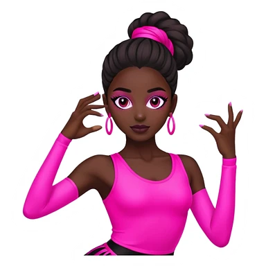 "A dancer in a black and neon pink outfit." sticker