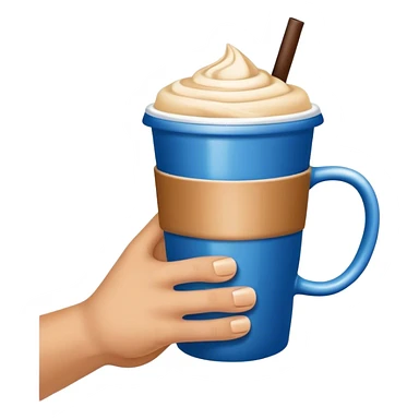 Ice coffee in blue mug  sticker