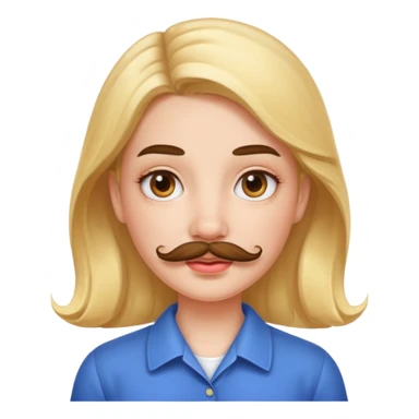 girl with mustache sticker