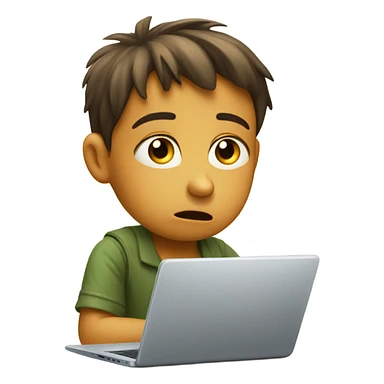 Clueless child with laptop sticker