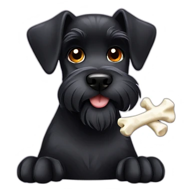 Black schnauzer with bone sticker