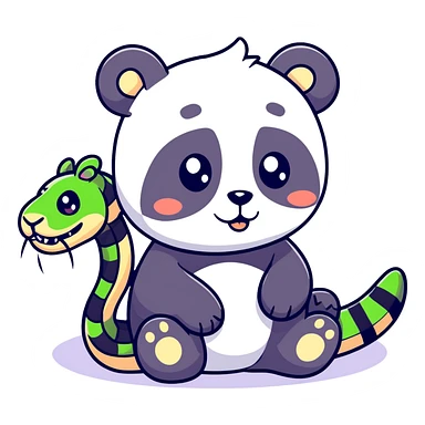 Panda with snake Eyes sticker