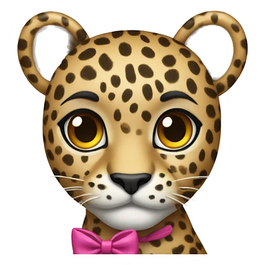 Leopard with a bow sticker
