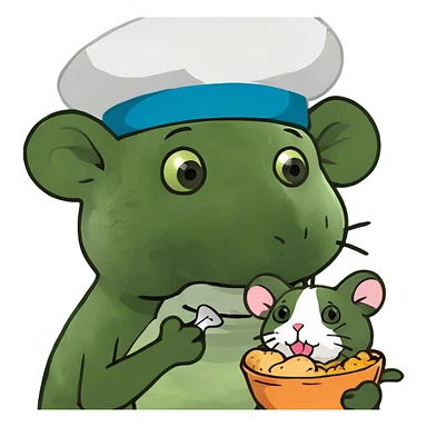 Mouse eating a cat sticker