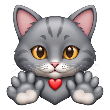 cat that make a heart with his paws sticker