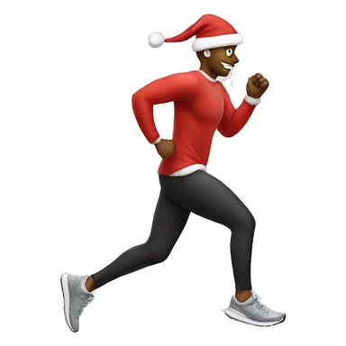 Jog with a Santa hat sticker