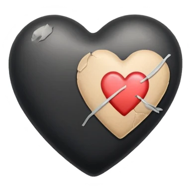 Black heart with bandaid sticker