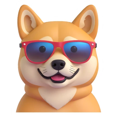 shiba inu, with sun glasses sticker