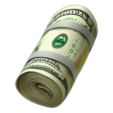 Rolled up dollar sticker