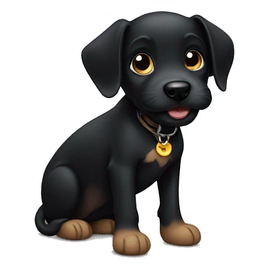black dog puppy sticker