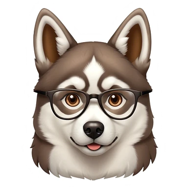 husky with glasses sticker