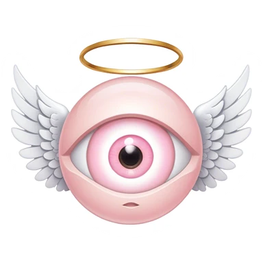 Light pink eye with angel wings sticker