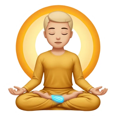 meditating person with peaceful expression, symbolizing composure sticker