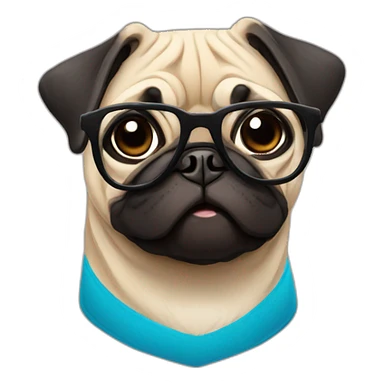 geek pug sticker