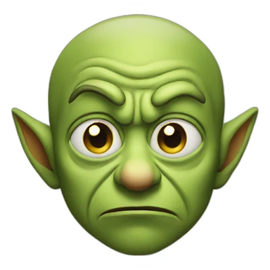 pleading goblin face sticker
