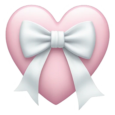 Pastel pink heart with white bow sticker