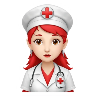 elf nurse with nurse red cross hat sticker