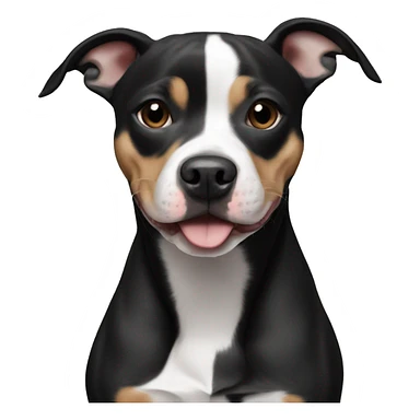 pitbull Chihuahua mix black with white  sticker