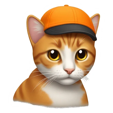 Gato naranja con gorro sticker