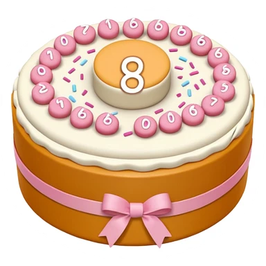 A round birthday bento cake in flesh color with the number sixteen on it.  sticker