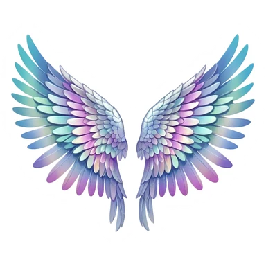 iridescent angel wings sticker