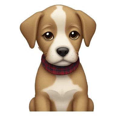 Puppy in plaid sticker