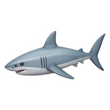 side view of shark body with a cat face sticker