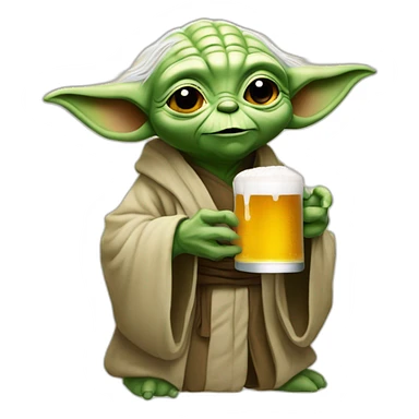 Yoda qui boit de la bière sticker