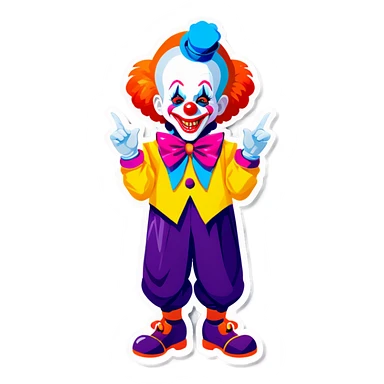 boy dressed as a clown sticker