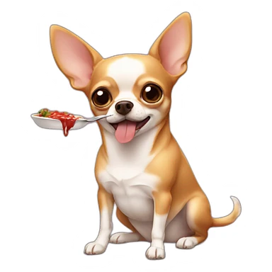 chihuahua eating row meat sticker