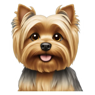 Fluffy Yorkie dog  sticker