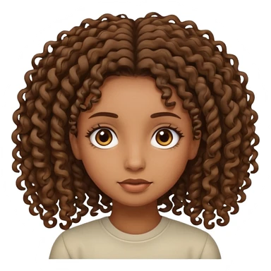 Brown skin girl with curly roots straight ends sticker